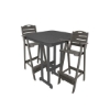 Nautical Recycled Plastic Bar Chair With 37" Square Bar Table Set From Polywood