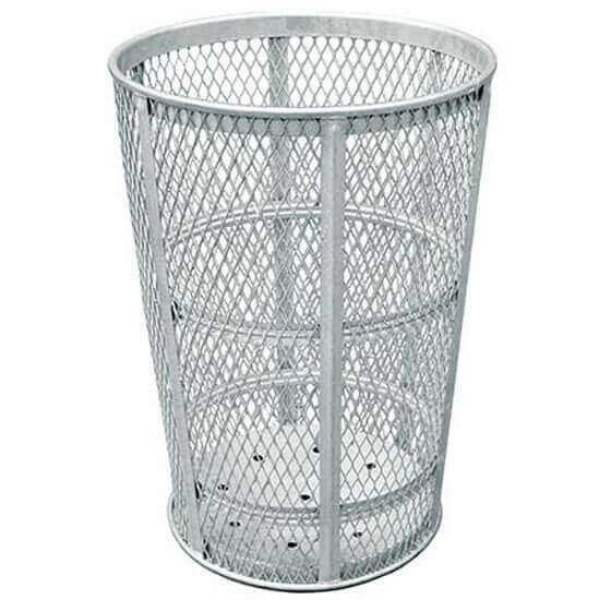 45 Gallon Galvanized Steel Mesh Style Thermoplastic Coated Trash Receptacle