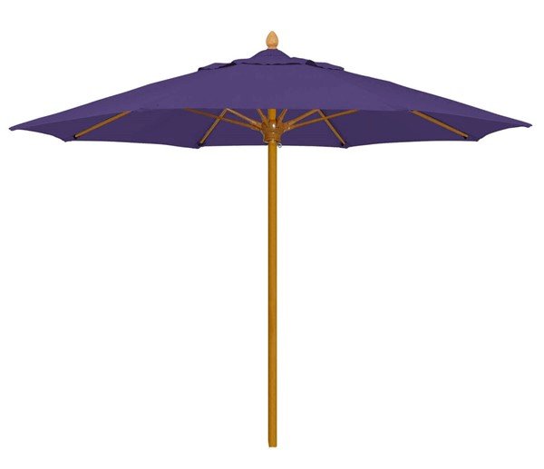 Commercial Umbrellas Bridgewater Style Market Umbrella. 8 Foot Octagon with Heavy Duty One Piece Simulated Wood Pole. Marine Grade Fabric. 