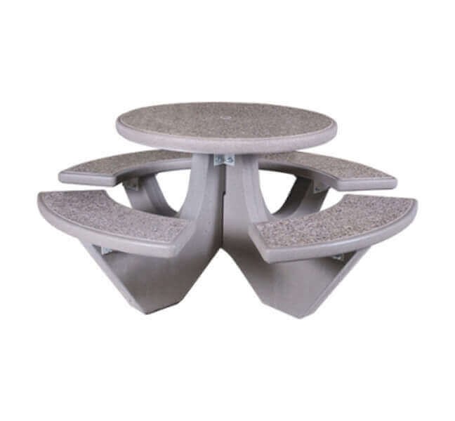 38" Round Commercial Concrete Picnic Table 1100 lbs. Furniture Leisure