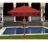 Commercial Umbrellas Six Foot Square Diameter Bridgewater Style Market Umbrella. One Piece Simulated Wood Pole. Marine Grade Fabric. 