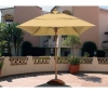 Commercial Umbrellas Augusta Style 7.5 Foot Square Diameter Market Umbrella. One Piece Simulated Wood Pole. Marine Grade Fabric Top.