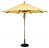 Commercial Market Umbrellas 9 foot diameter Wood 8 Rib Market Umbrella Sunbrella Marine Grade Fabric.