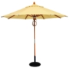 Commercial Market Umbrellas 9 foot diameter Wood 8 Rib Market Umbrella Sunbrella Marine Grade Fabric.