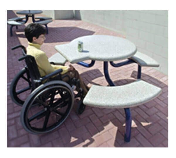 ADA Round Concrete Table with Frame – Furniture Leisure