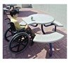 ADA Commercial Round Concrete Picnic Table With Steel Frame