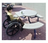 ADA Commercial Round Concrete Picnic Table With Steel Frame