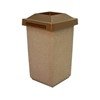 30 Gallon Commercial Concrete Square Trash Receptacle With Pitch-In Lid