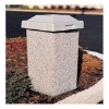 30 Gallon Commercial Concrete Square Trash Receptacle With Pitch-In Lid