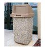 30 Gallon Commercial Concrete Square Trash Receptacle With Push Door Top