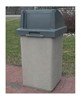 30 Gallon Commercial Concrete Square Trash Receptacle With Push Door Top