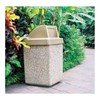 44 Gallon Commercial Concrete Square Trash Receptacle With Push Door Top
