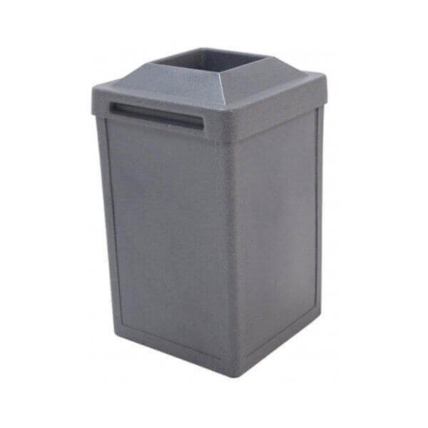 22 Gallon Commercial Plastic Square Tuffy Trash Receptacle With Pitch-In Lid