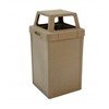 22 Gallon Commercial Plastic Square Tuffy Trash Receptacle with 4-Way Open Top