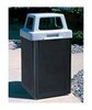 22 Gallon Commercial Plastic Square Tuffy Trash Receptacle with 4-Way Open Top