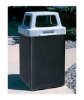 22 Gallon Commercial Plastic Square Tuffy Trash Receptacle with 4-Way Open Top