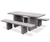 7 Ft. Rectangular Commercial Concrete Picnic Table With Detached Benches