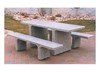 7 Ft. Rectangular Commercial Concrete Picnic Table With Detached Benches