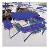42" Commercial Square Thermoplastic Picnic Table With Four Benches And Steel Frame