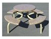38" Commercial Round Concrete Picnic Table With Steel Frame