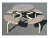 38" Commercial Round Concrete Picnic Table With Steel Frame