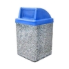 53 Gallon Commercial Concrete Square Trash Receptacle With Push Door Top