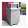 53 Gallon Commercial Concrete Square Trash Receptacle With Push Door Top