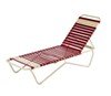 St. Lucia Vinyl Strap Chaise Lounge With Commercial Aluminum Frame - Red