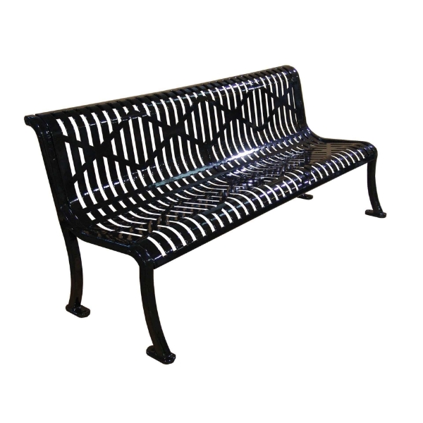 Rolled Diamond Style Thermoplastic Contoured Steel Bench without Arms