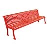 Rolled Diamond Style Thermoplastic Contoured Steel Bench without Arms