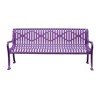 Rolled Diamond Style Thermoplastic Controured Steel Bench with Arms