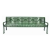 Rolled Diamond Style Thermoplastic Controured Steel Bench with Arms