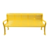 Rolled Peforated Style Thermoplastic Contoured Steel Bench with Arms