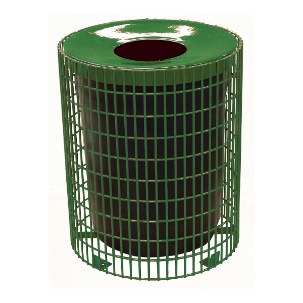 32 Gallon Welded Wire Style Thermoplastic Coated Trash Receptacle