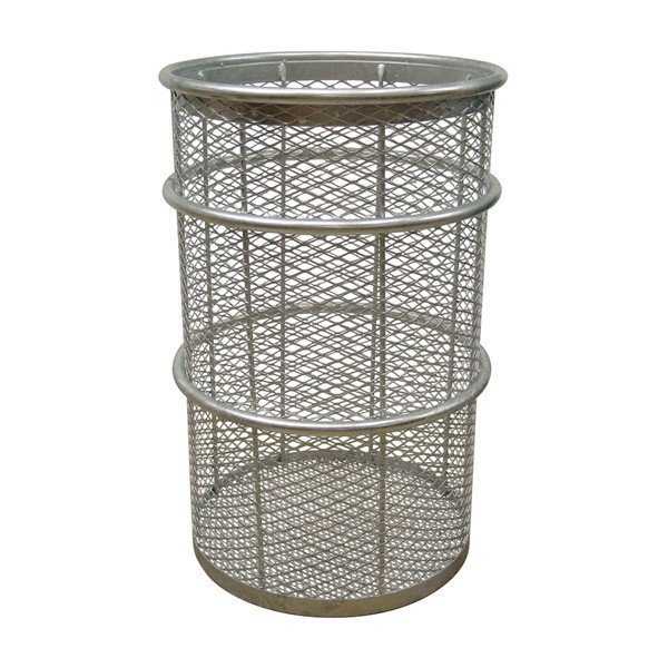 55 Gallon Galvanized Steel Mesh Style Thermoplastic Coated Trash Receptacle