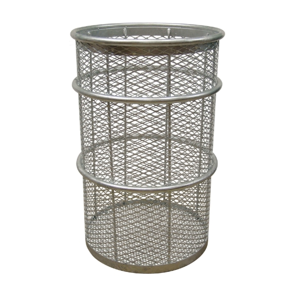 55 Gallon Galvanized Steel Mesh Style Thermoplastic Coated Trash Receptacle