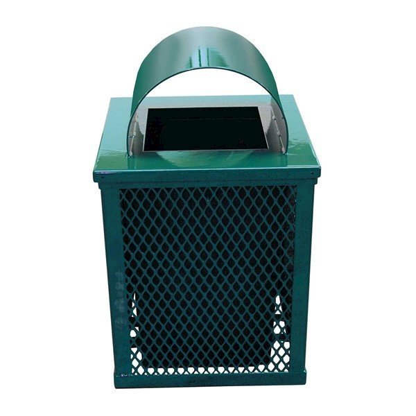 32 Gallon Square Expanded Metal Thermoplastic Coated Trash Receptacle