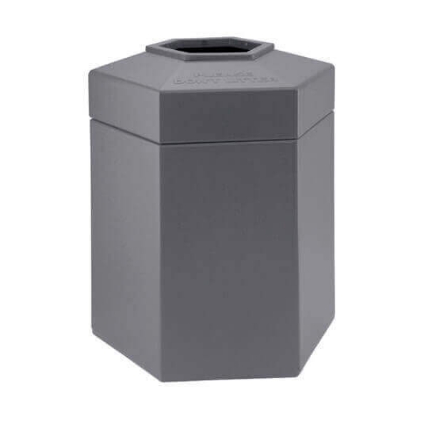 45 Gallon Poly Tec Commercial Plastic Hexagonal Trash Receptacle