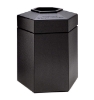 45 Gallon Poly Tec Commercial Plastic Hexagonal Trash Receptacle