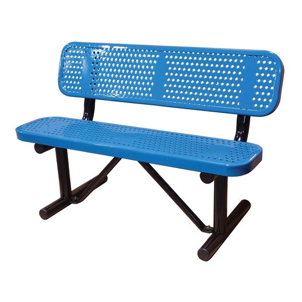 Perforated Style Thermoplastic Bench with Back