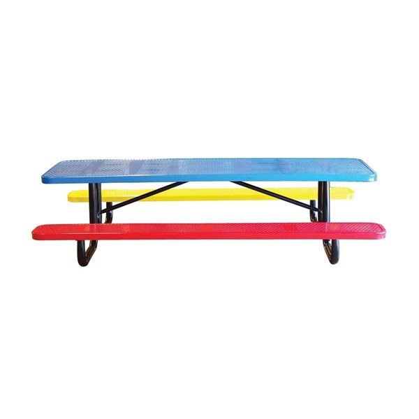 Picture of 8 Ft. Rectangular Perforated Style Thermoplastic Children's Picnic Table - 370 Lbs.