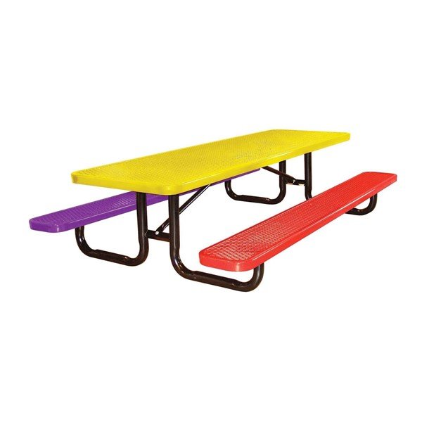 8 Ft. Rectangular Expanded Metal Style Thermoplastic Children's Picnic Table