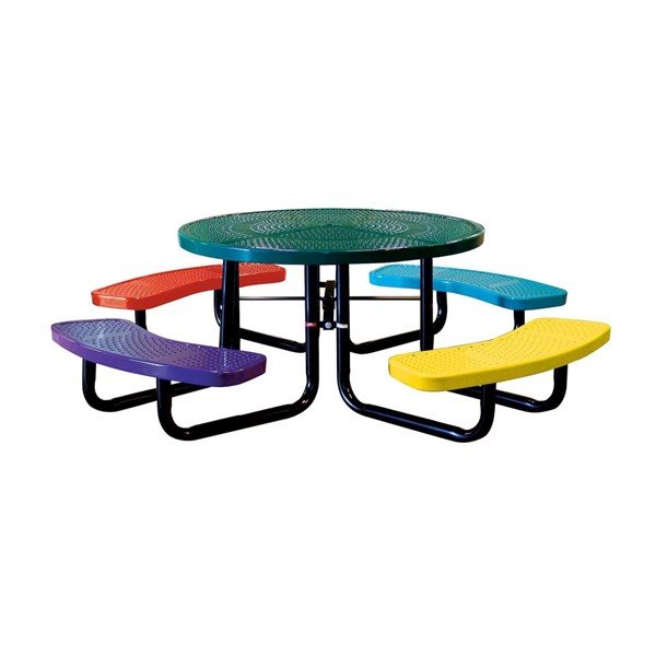 46" Round Perforated Style Thermoplastic Children's Picnic Table