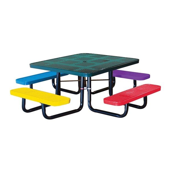 46" Square Perforated Style Thermoplastic Children's Picnic Table