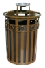 36 Gallon Round Steel Powder Coated Receptacle with Liner, 97 lbs.