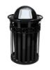 36 Gallon Round Steel Powder Coated Receptacle with Liner, 97 lbs.