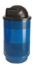 55 Gallon Round Stadium Steel Trash Receptacle with liner, 86 lbs.