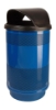 55 Gallon Round Stadium Steel Trash Receptacle with liner, 86 lbs.