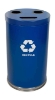 Powder Coated Round Steel Recycling Receptacle with Three Liners - 24 or 34.5 Gallons, 40-48 lbs. 