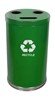 Powder Coated Round Steel Recycling Receptacle with Three Liners - 24 or 34.5 Gallons, 40-48 lbs. 